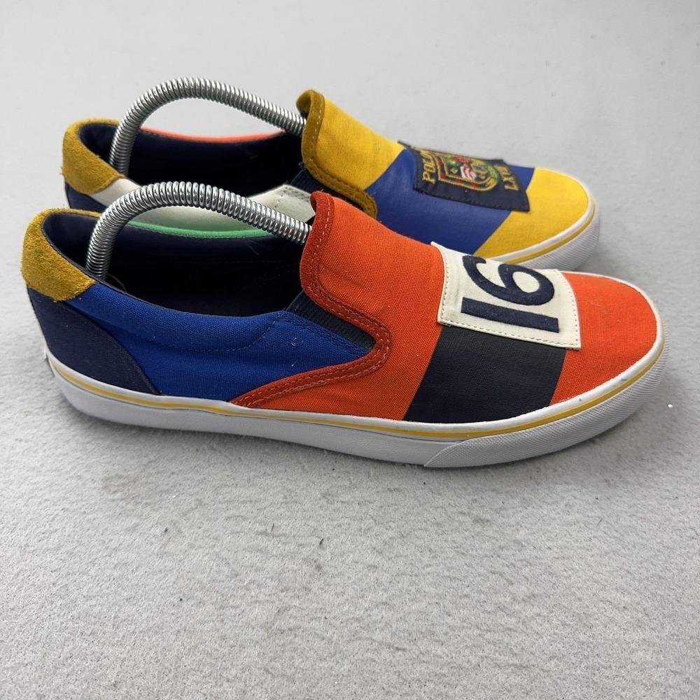 Polo Ralph Lauren Shoes Mens Size 9 Thompson III‎ Multicolor Slip On Canvas